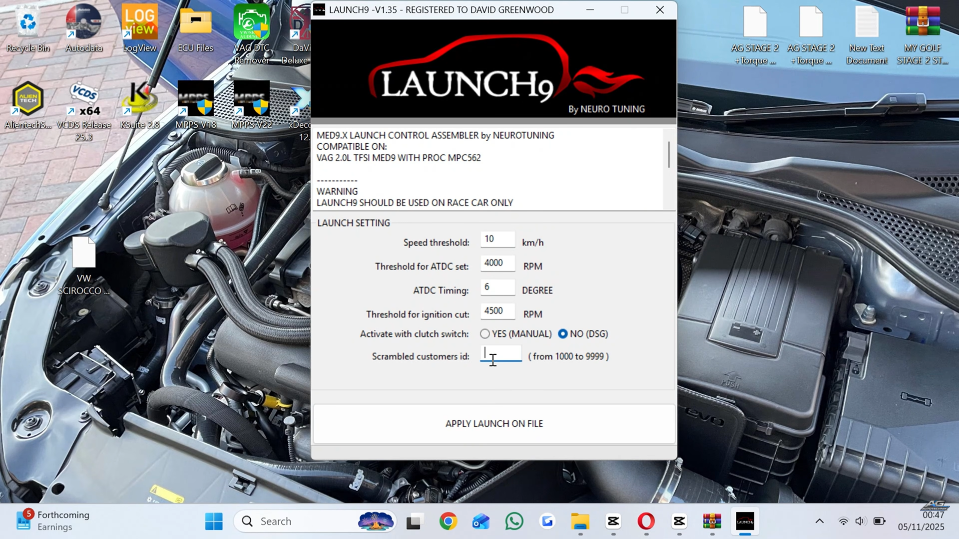 Antilag Launch Control Software - MED9 TFSI TSI EA113 K03 K04 VW Audi Seat Skoda