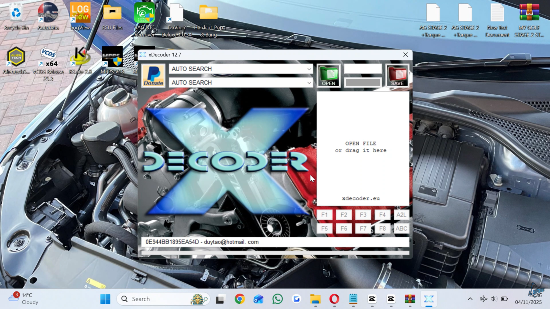 xDecoder V12.7 DTC Delete Software EGR, DPF, AdBlue, Swirl, Flaps etc