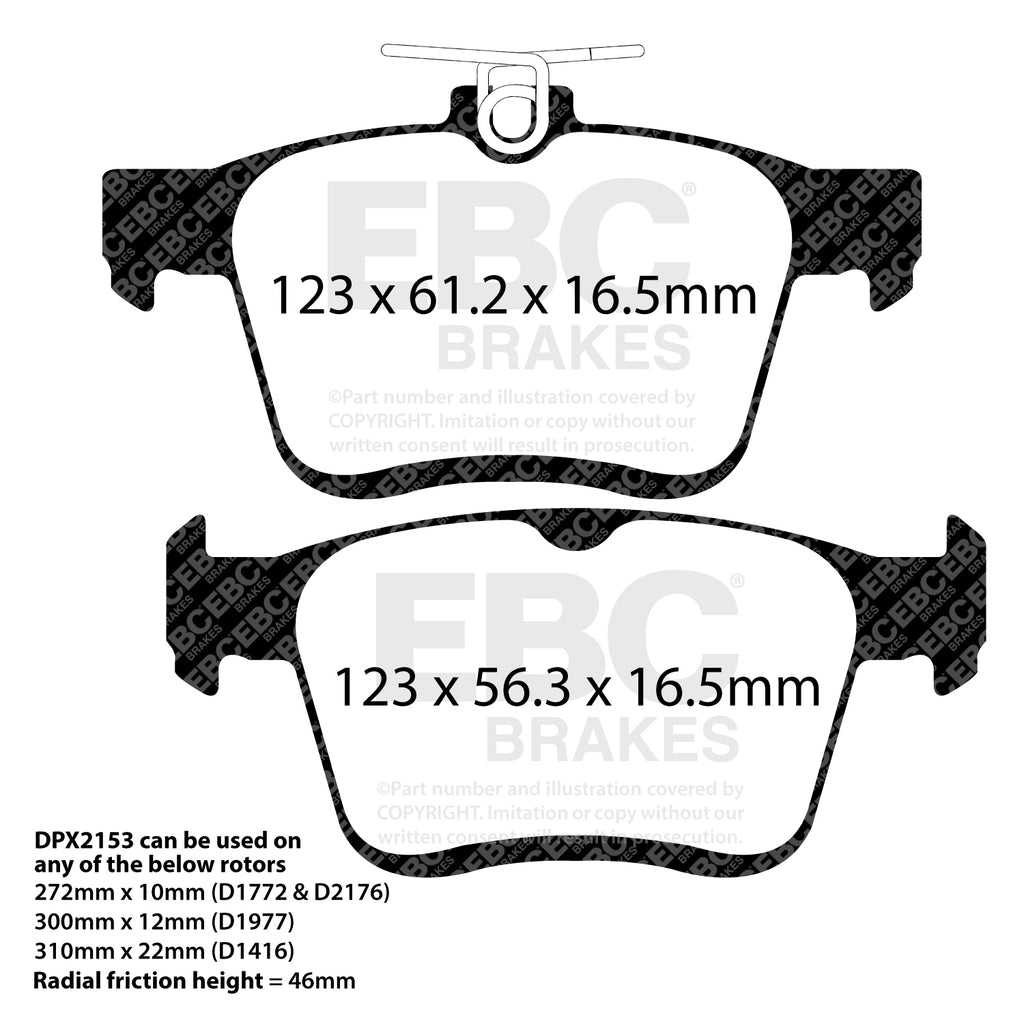 Rear Redstuff Pad and Plain Disc Rotor Kit 300MM PD02KR490