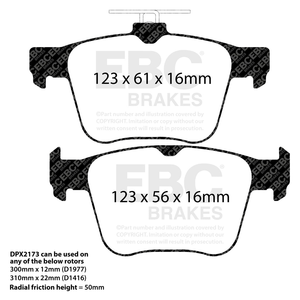 Rear Yellowstuff Pad and BSD Disc Rotor Kit 310MM PD18KR083